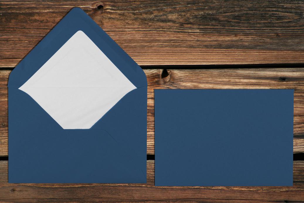 Briefhüllen mit Seidenfutter B6 125x176 mm Nassklebend Jeans gerippt 100 g/qm